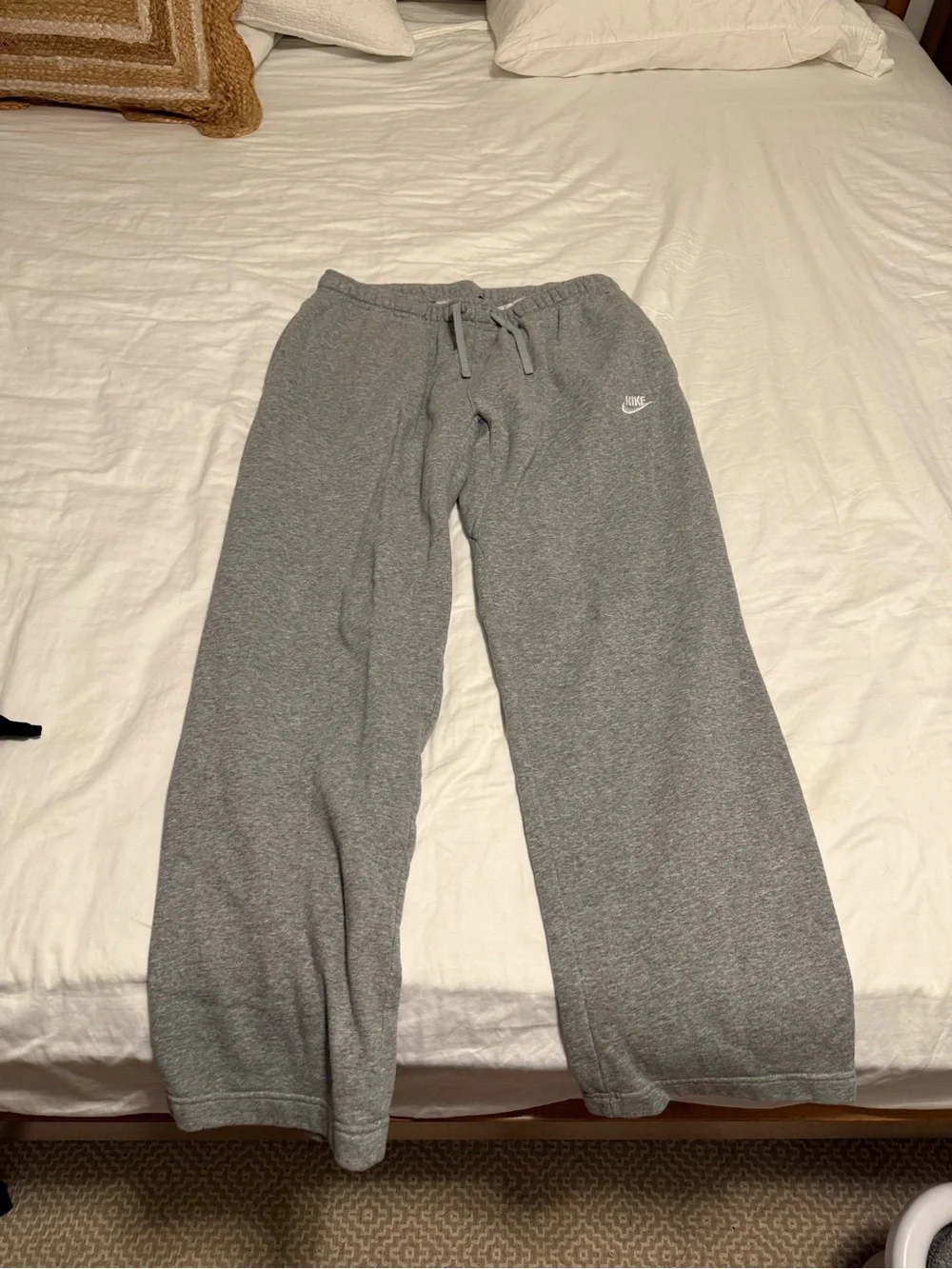 Nike Kids Gray Fleece Joggers with White Logo